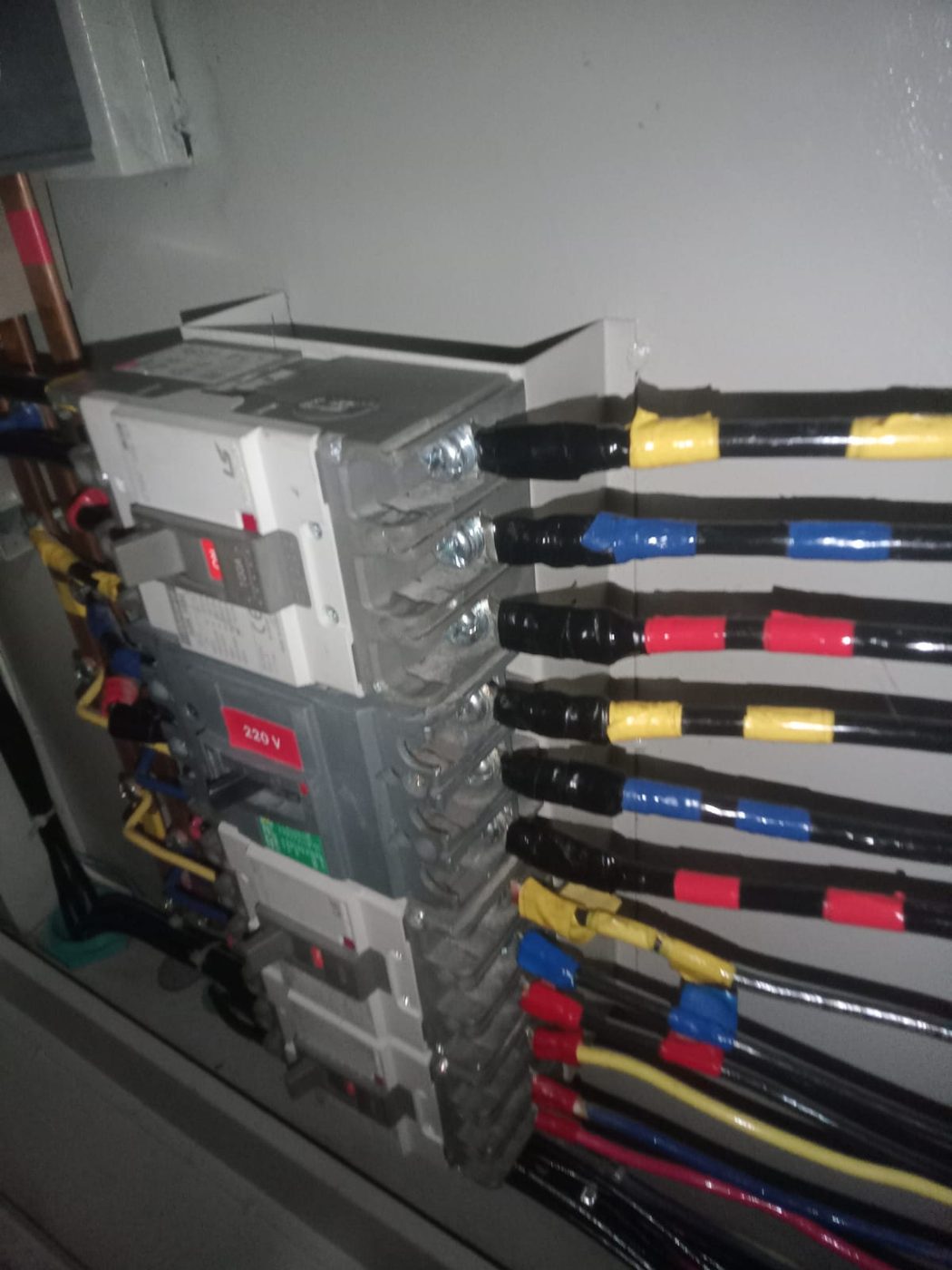 Cableado organizado y rotulado en tablero eléctrico